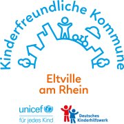 Siegel bzw. Logo: Kinderfreundliche Kommune Eltville am Rhein