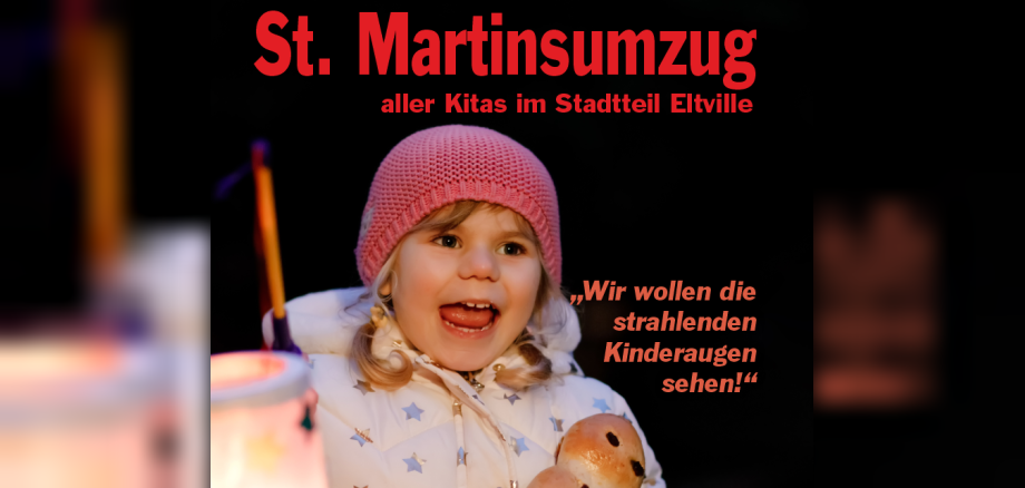 Plakat Martinsumzug mit Symbolbild von einem Mädchen mit Laterne