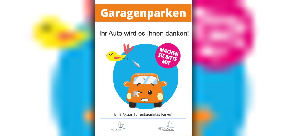 Plakat mit Comic-Auto, auf das dein Vogel gerade sein Geschäft verrichtet